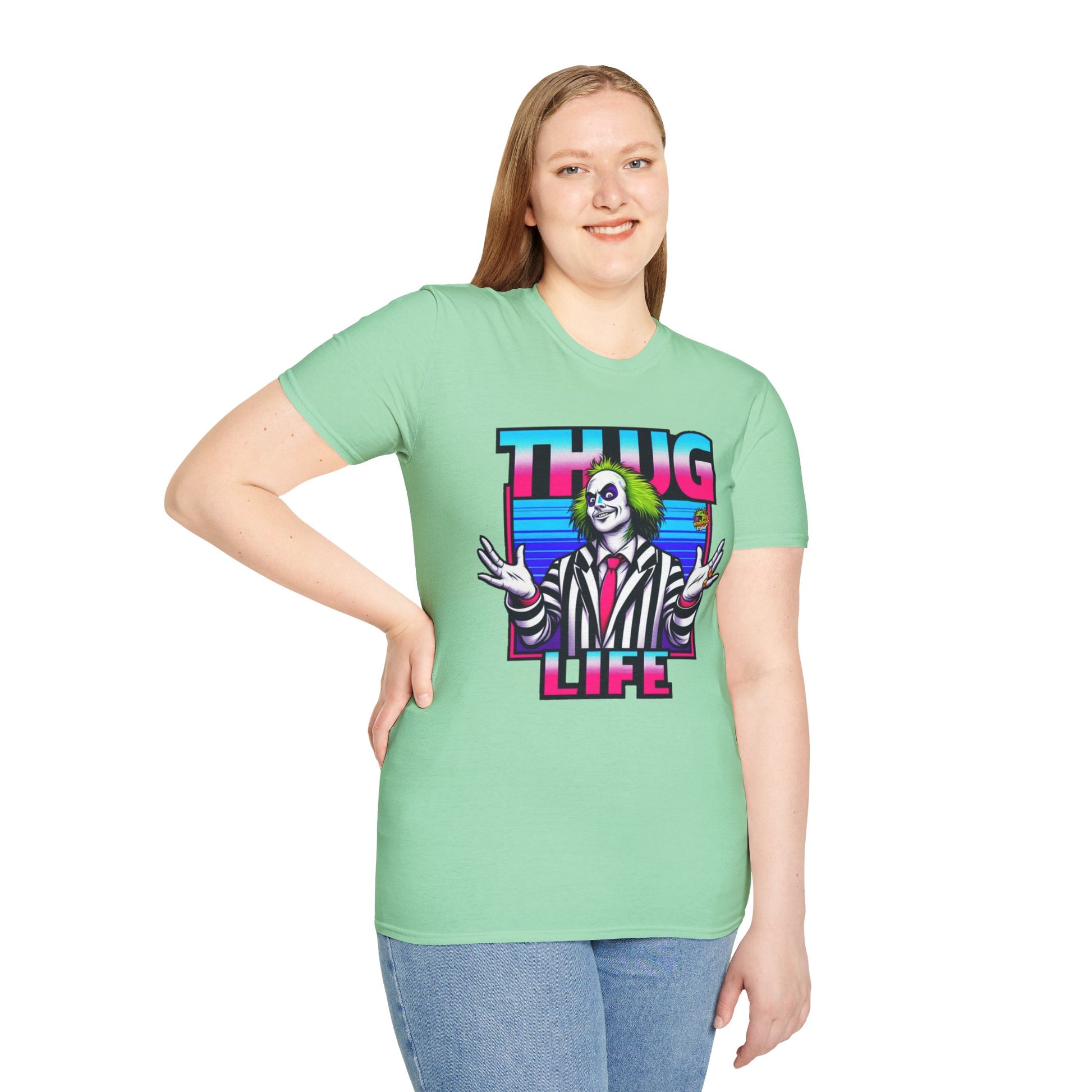 Spooky - Beetlejuice Shirt | Spooky Thug Life Tee | Halloween Beetlejuice Graphic Shirt for Men & Women - premium material. perfect gift idea. Order yours now and stand out with this exclusive piece!