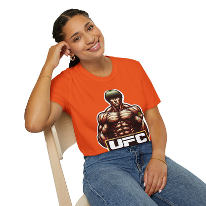 UFC T Shirt | Unleash Fierce Confidence | UFC Tee with Baki Anime Elements for Athletes