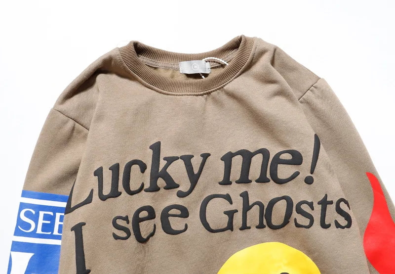 Graffiti Detail on Lucky Me I See Ghosts Hoodie