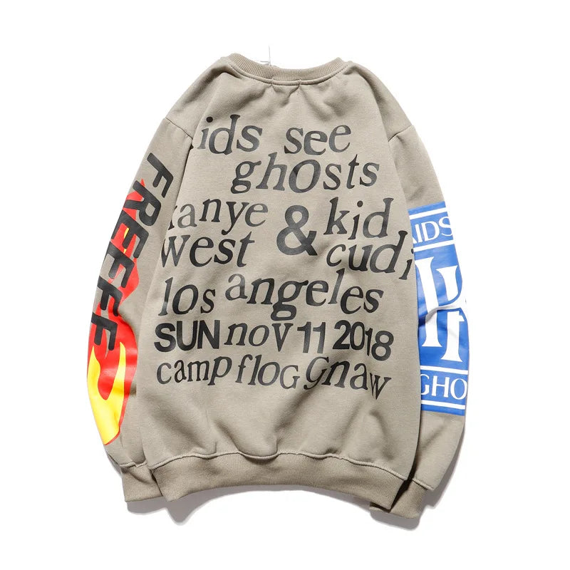 Lucky Me I See Ghosts Hoodie - Graffiti Back View