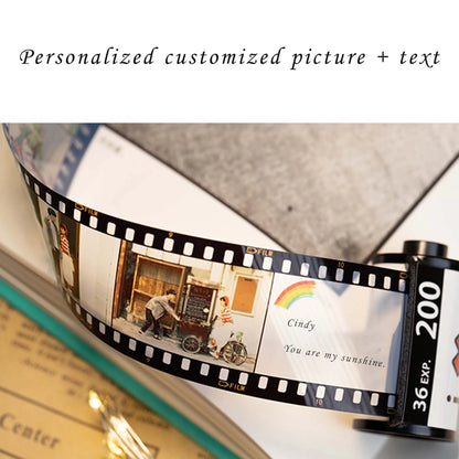 Engraved film roll keychain with personalized photo, gift for him/her