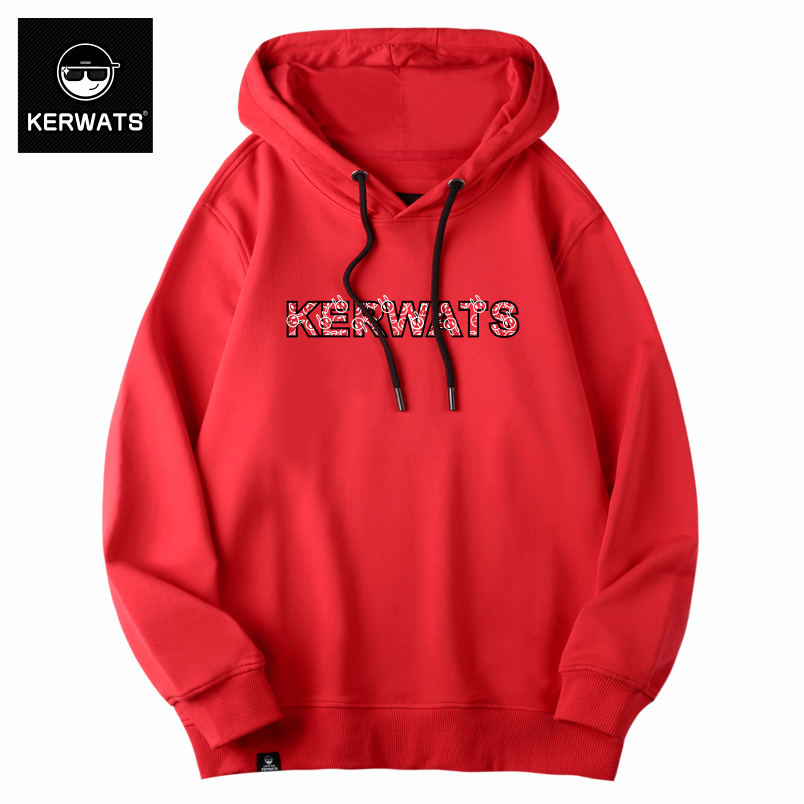 KERWATS Hoodie, Red, Oversized Fit, Street Style, Side View, Animal Print