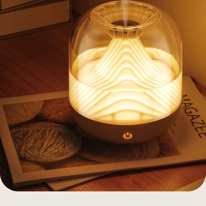 Quiet Ultrasonic Cool Mist Humidifier Diffusing Essential Oils in a Living Room (SKU: ABC123)