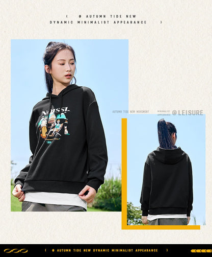 Girl in Grey Jordan Hooded Sweatshirt - Winter 2024 (Lifestyle Shot)