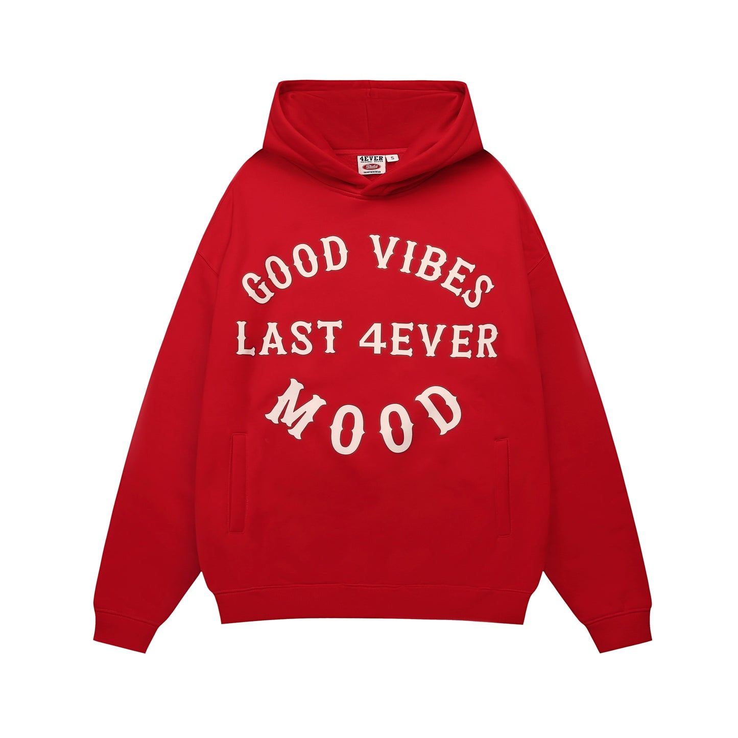 Red 4ever Lab High Street Hooded Sweatshirt, Couple Look, Ideal for Autumn/Winter, Valentine's