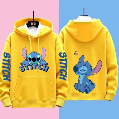 Miniso Disney Stitch oversized hoodie, side view, relaxed fit.