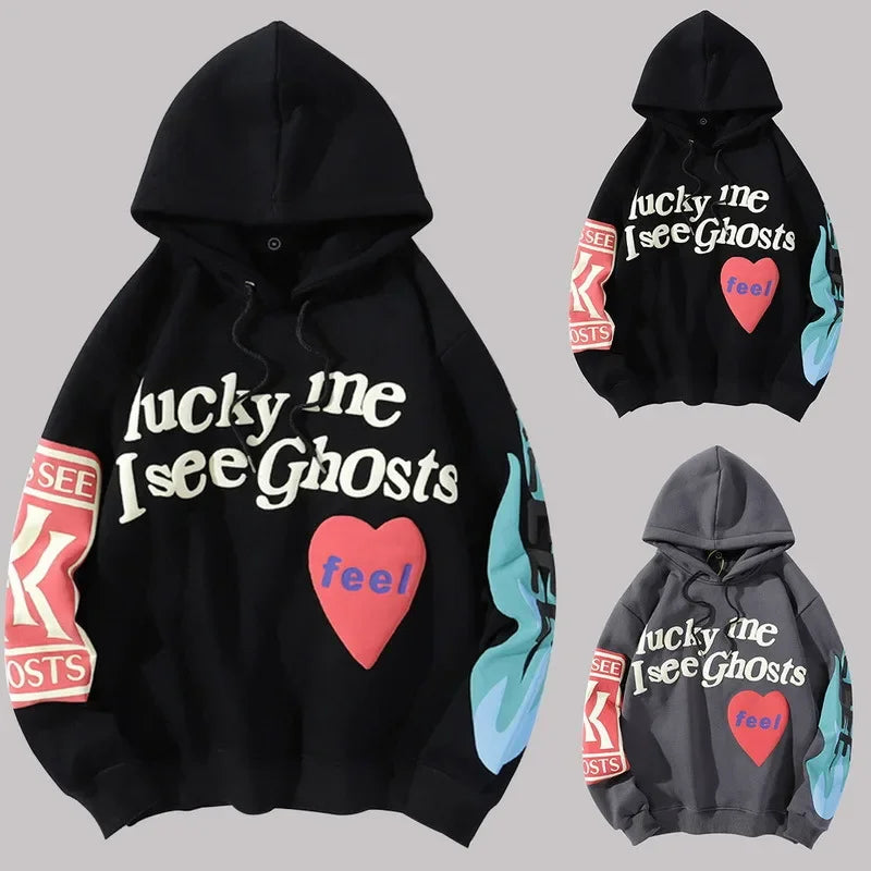 Lucky Me I See Ghosts Graffiti Hoodie Back