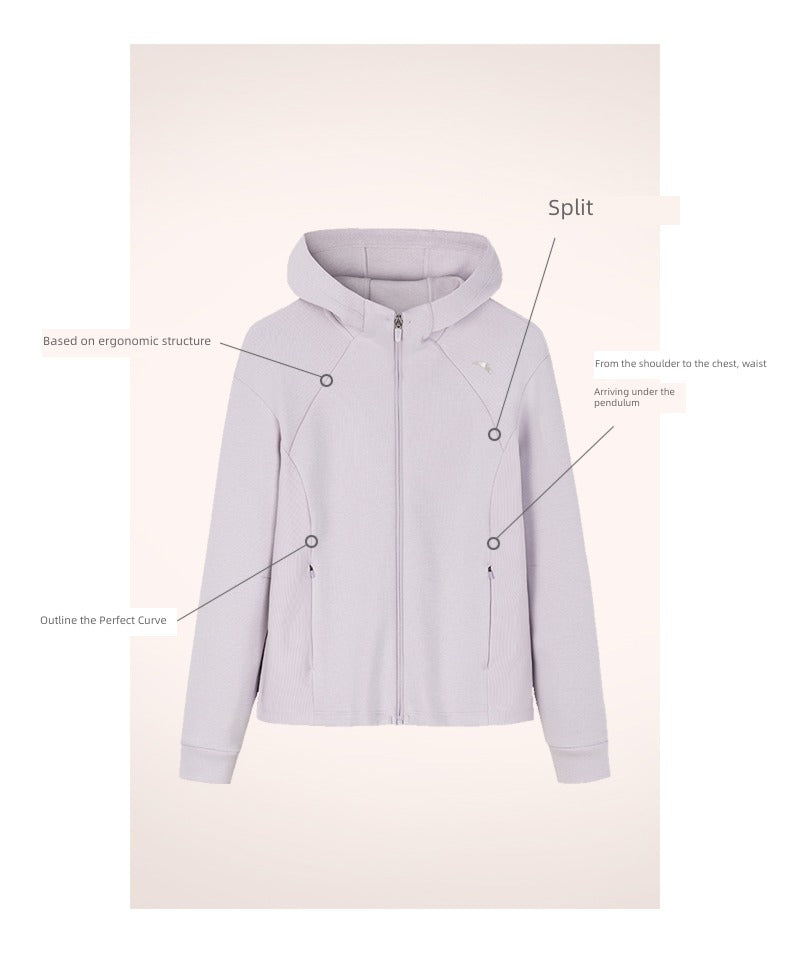 Anta Women's Slim-Fit Knitted Running Jacket in [Color] - Model Wearing Jacket While Running