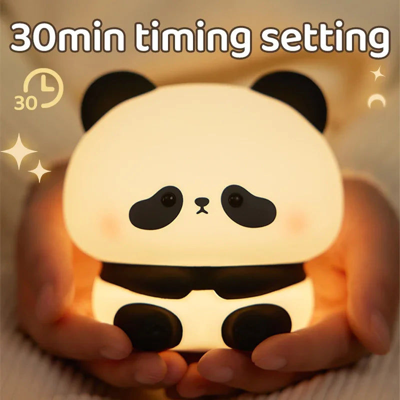 Panda Night Light - side view, compact size.