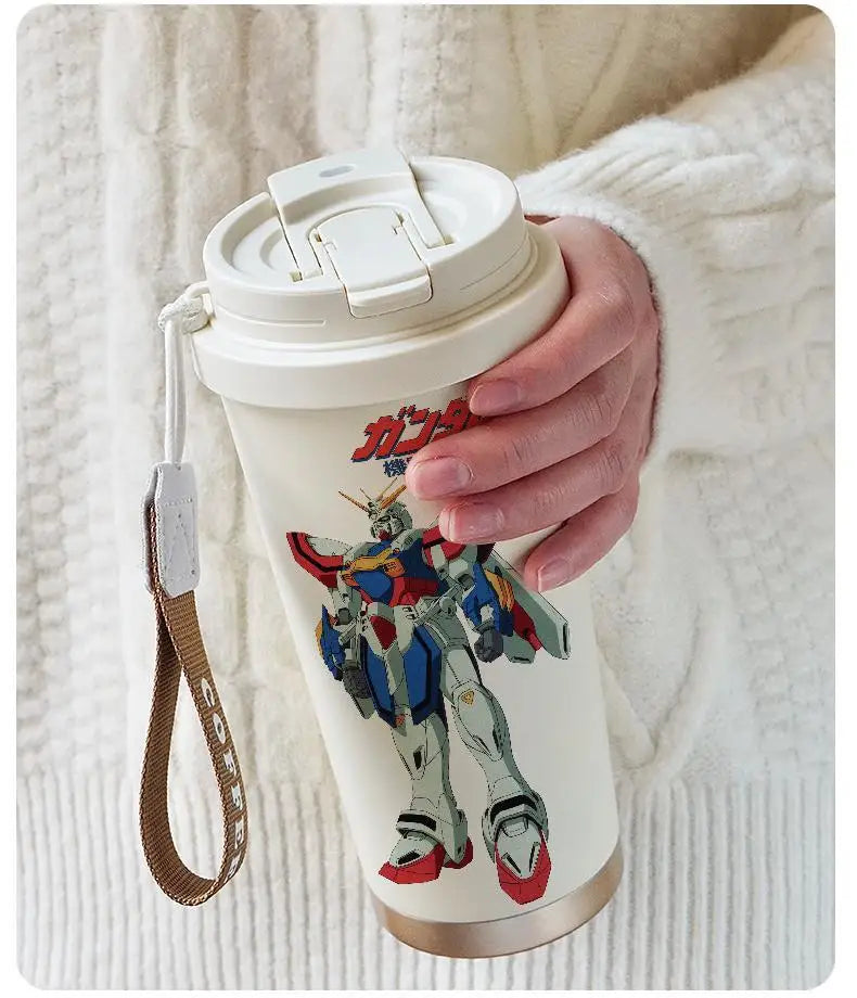 Mobile Suit Gundam Thermos Cup Student Personalized Trendy Water Cup Anime Childlike Stainless Steel Coffee Cup Christmas Gift