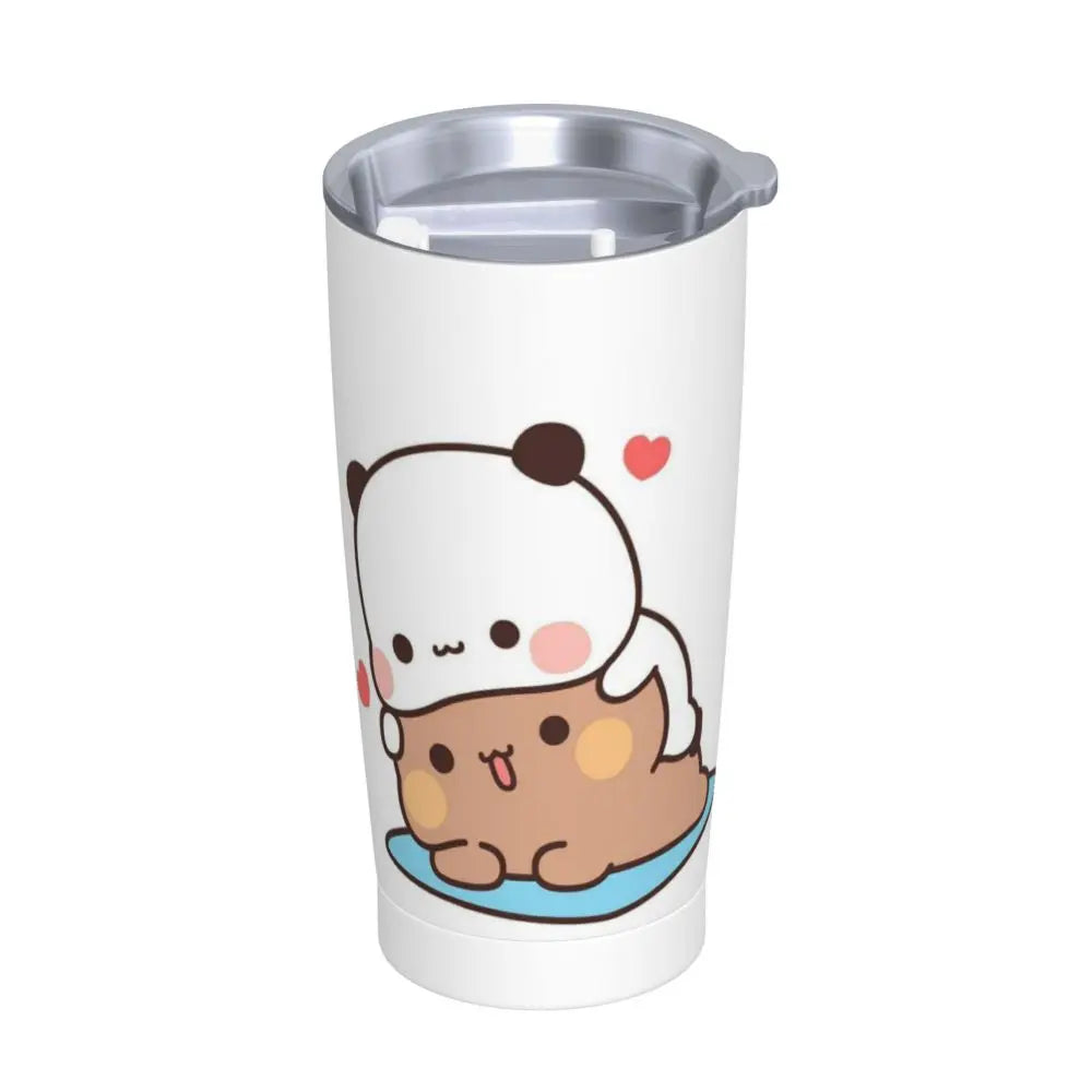 Bubu Dudu Panda tumbler, full product view with packaging.