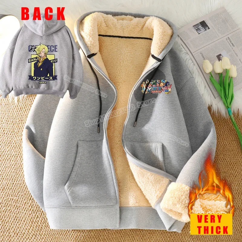 One Piece Luffy Hoodie - Side View with Pocket Detail