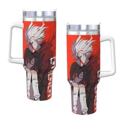 Stanley Tumbler Dandadan Anime Japanese Insulated Stainless Steel Cup, Travel Mug, Hot & Cold Drinks, Water Bottle - Like Stanley Cup & Owala Tumbler