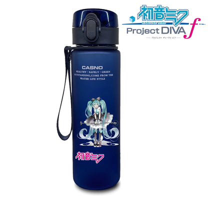 Hot selling Miniso Hatsune Miku cartoon anime large capacity portable plastic sports water bottle cute water bottle beautiful