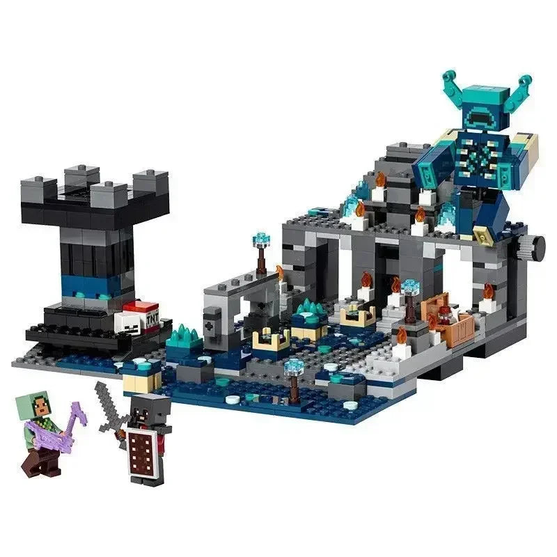 Building block Flame Bridge set - Minecraft Deep Dark Battle scene.