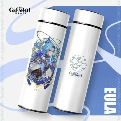 500ml Genshin Impact Vacuum Insulated Bottle Temperature Display Vacuum High Capacity Stainless Steel Thermos Cup Anime Gifts