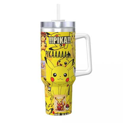 Pokémon Stainless Steel Tumbler | Insulated Water Bottle | Anime Cartoon Print | Cold Drinks & Coffee | Customizable Travel Mug