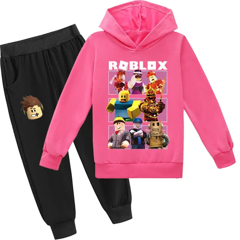 Roblox Cartoon Outfit - Yellow and Green Pattern - Sweater and Pants Set for Children.