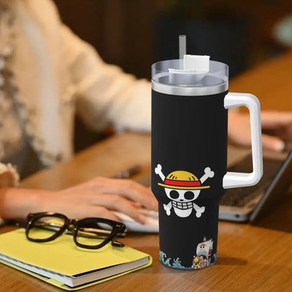 Stanley Tumbler Anime One Piece Inspired, Leakproof Stainless Steel Coffee Mug, Custom DIY Driving Car Mug - Owala Tumbler Alternative