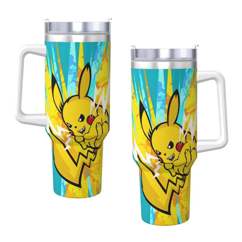 Pokémon Stainless Steel Tumbler | Insulated Water Bottle | Anime Cartoon Print | Cold Drinks & Coffee | Customizable Travel Mug