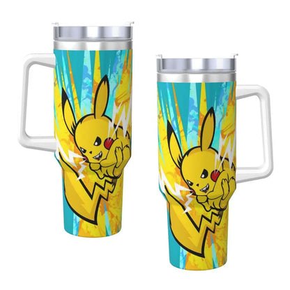 Pokémon Stainless Steel Tumbler with Straw & Lid | Insulated Travel Mug | Anime Cartoon Water Bottle