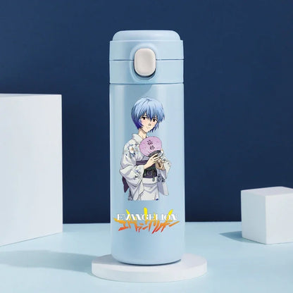 Anime EVA Ayanami Rei 420ML Thermos Water Bottle Anime Portable Children 304 Stainless Steel Cartoon Outdoor Sport Water Mug