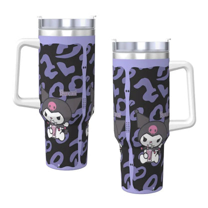 MINISO Kuromi Stainless Steel Tumbler | Sanrio Anime Insulated Travel Mug | Hot & Cold Drinks