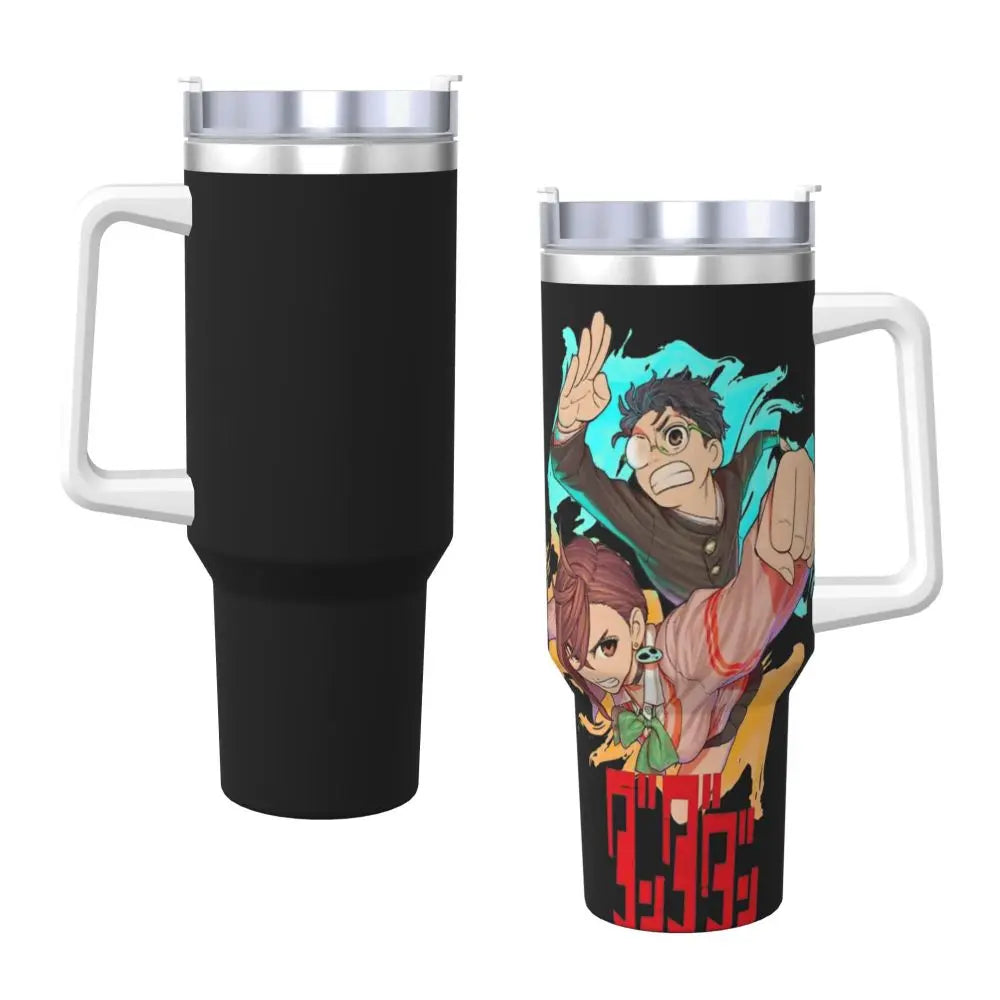 Stanley Tumbler Dandadan Anime Japanese Insulated Stainless Steel Cup, Travel Mug, Hot & Cold Drinks, Water Bottle - Like Stanley Cup & Owala Tumbler