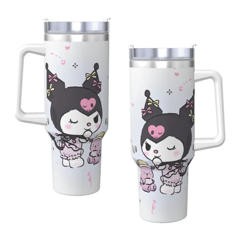 MINISO Kuromi Stainless Steel Tumbler | Sanrio Anime Insulated Travel Mug | Hot & Cold Drinks