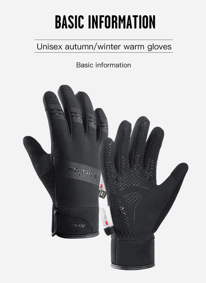 Black Kyncilor Cycling Gloves - Full Finger, Touchscreen Compatible.