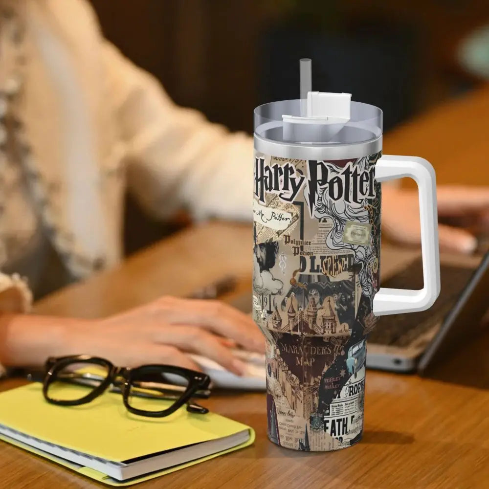 Personalized Harry Potter Stainless Steel Tumbler | Insulated Hot & Cold Drinks Bottle | Custom Travel Mug