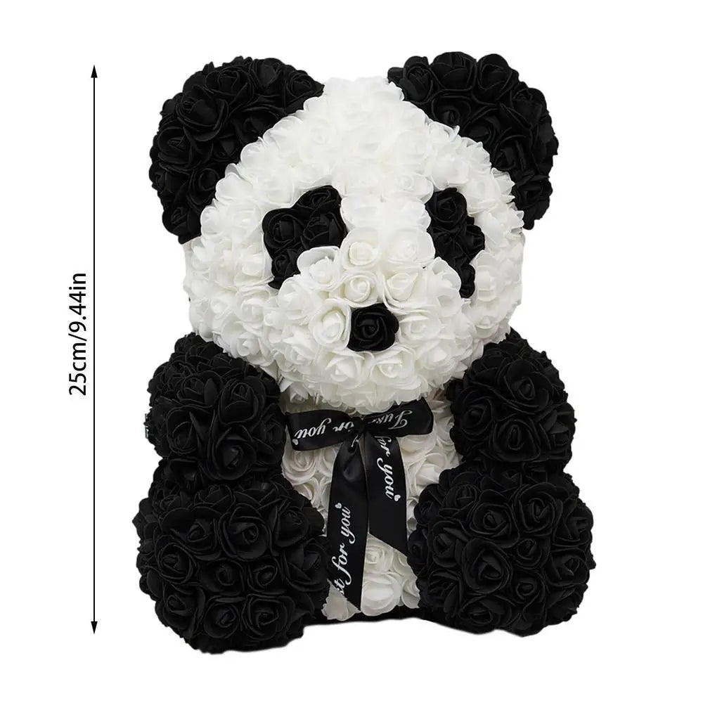 Blue Rose Panda Bear with Gift Box - Special Occasion Present