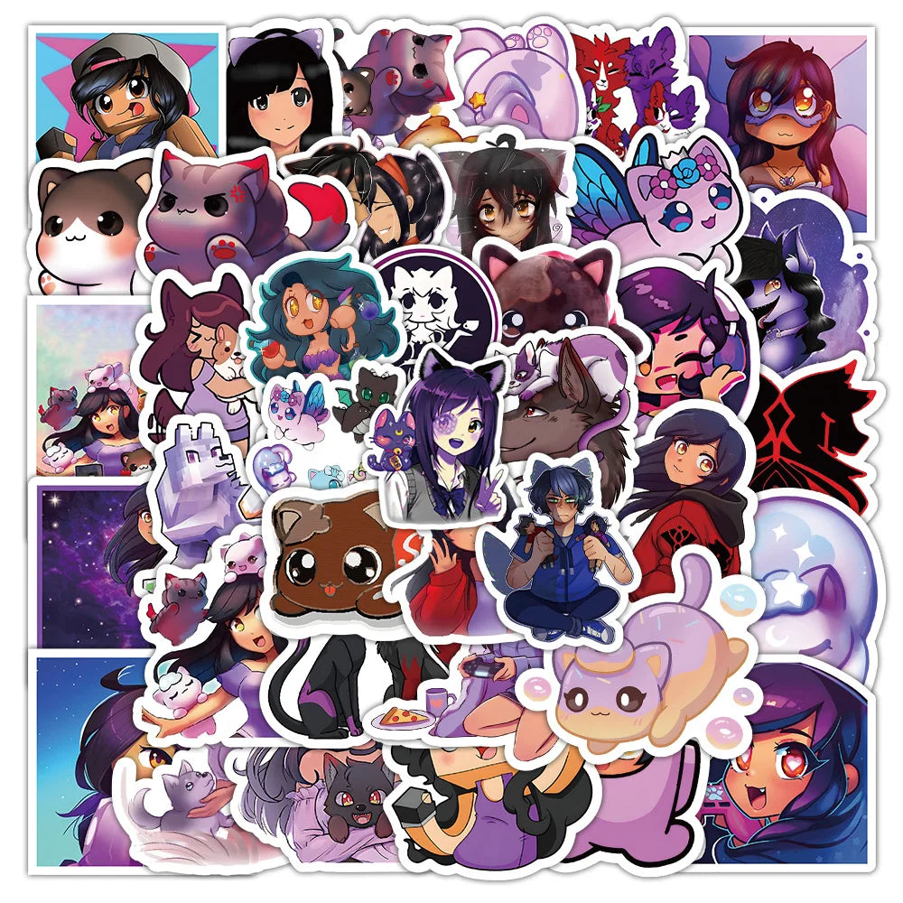 Colorful and vibrant Minecraft-themed stickers featuring various characters and elements from the game, including Afmo anime graffiti designs.