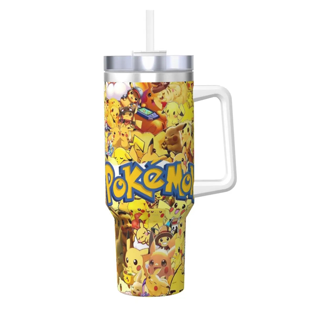 Pokémon Stainless Steel Tumbler | Insulated Water Bottle | Anime Cartoon Print | Cold Drinks & Coffee | Customizable Travel Mug