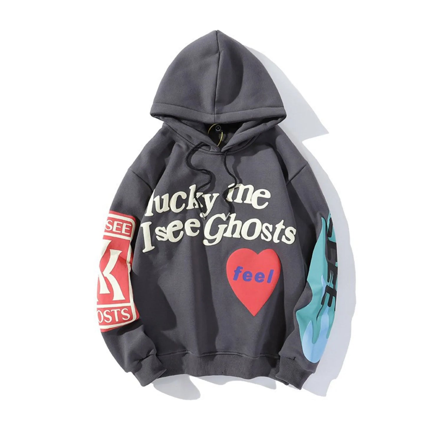 Lucky Me I See Ghosts Sweatshirt in Black - Size Medium - Front View