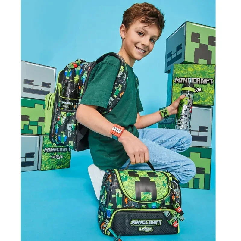 Insulated Minecraft Smiggle lunch bag with carrying handle