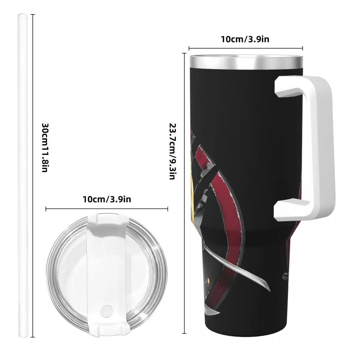 Pouring Iced Coffee into a Deadpool & Wolverine 40oz Tumbler – Perfect for Comic Book Fans. (Shows the tumbler in use and targets a specific audience)