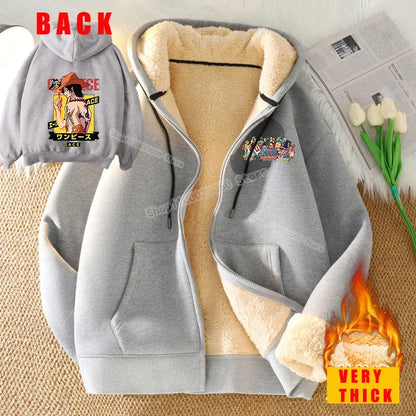 Luffy Hoodie, Inside View: Soft fleece lining for warmth and comfort, detailed stitching.