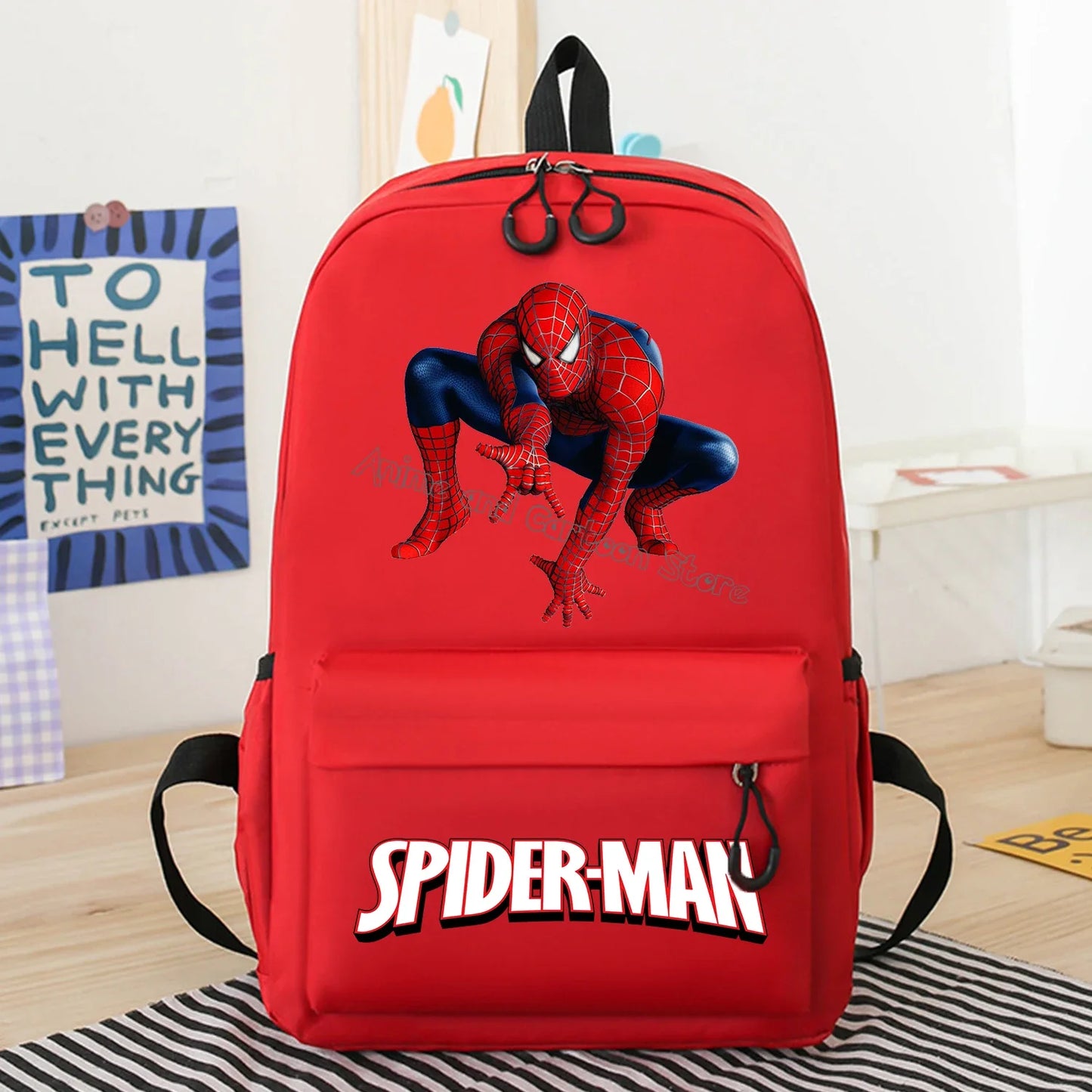 Marvels SpiderMans Backpack New Schoolbag Cute Cartoon Schoolbag Fashion Children Backpack Student Large-capacity Bag Kids Gift