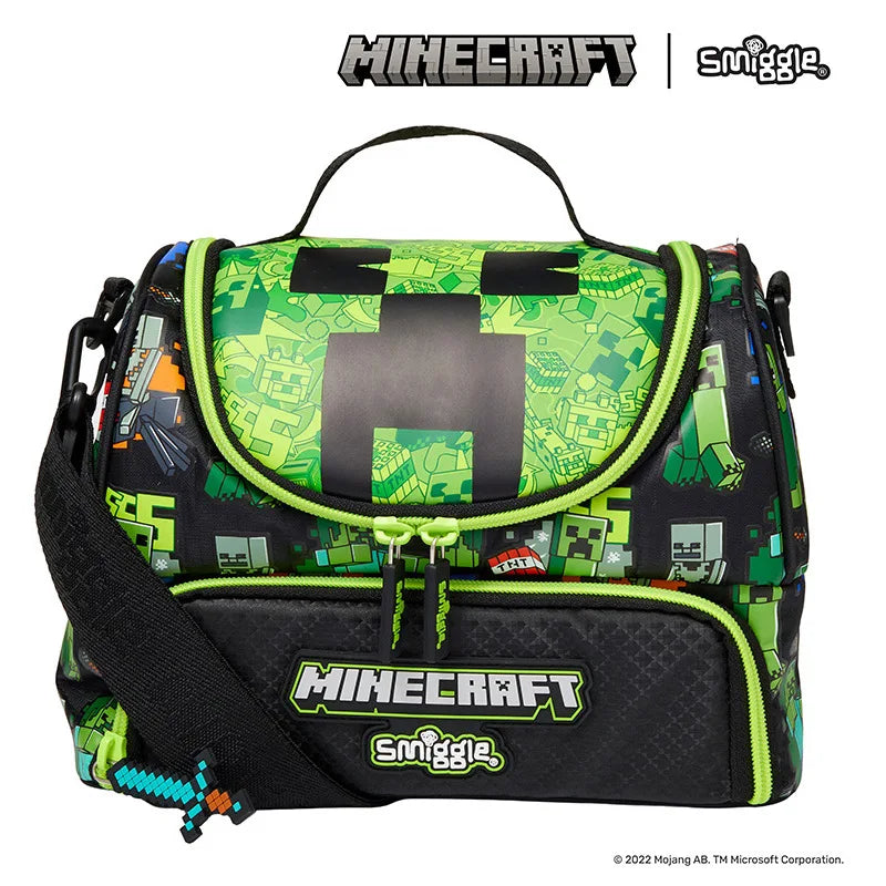 Insulated Minecraft Smiggle lunch bag with carrying handle