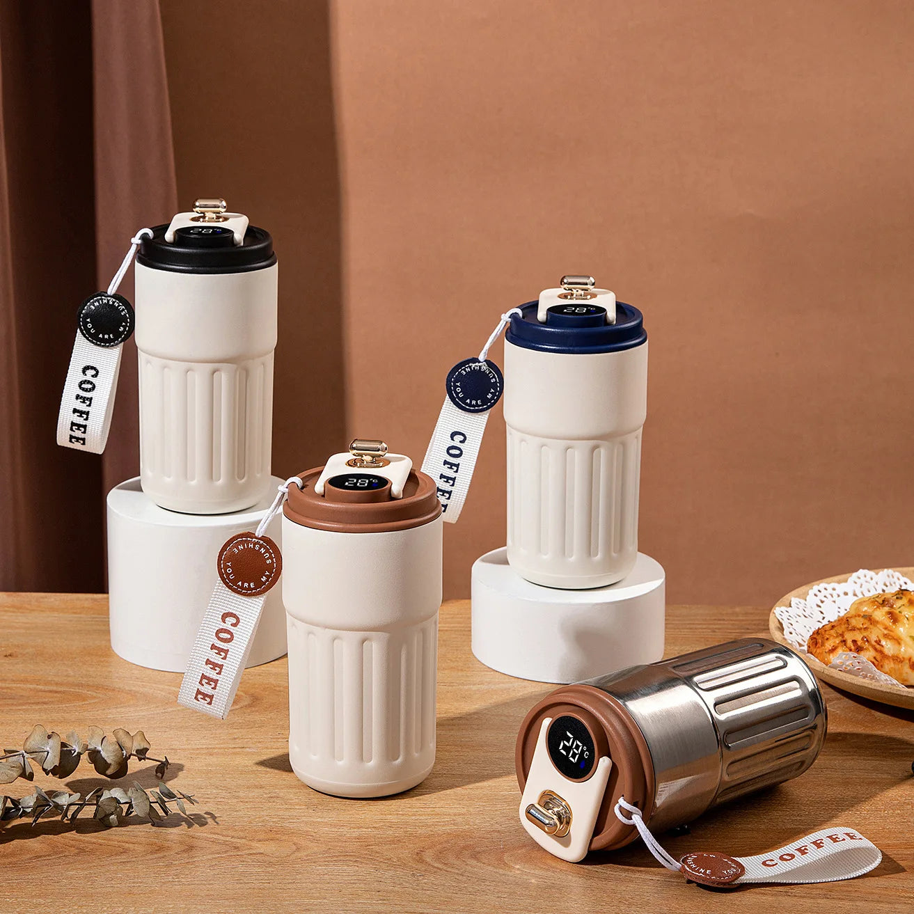 Smart Thermos Bottle LED Temperature Display Coffee Cup 316 Stainless Steel Tumbler Mug Portable Vacuum Flasks Thermoses