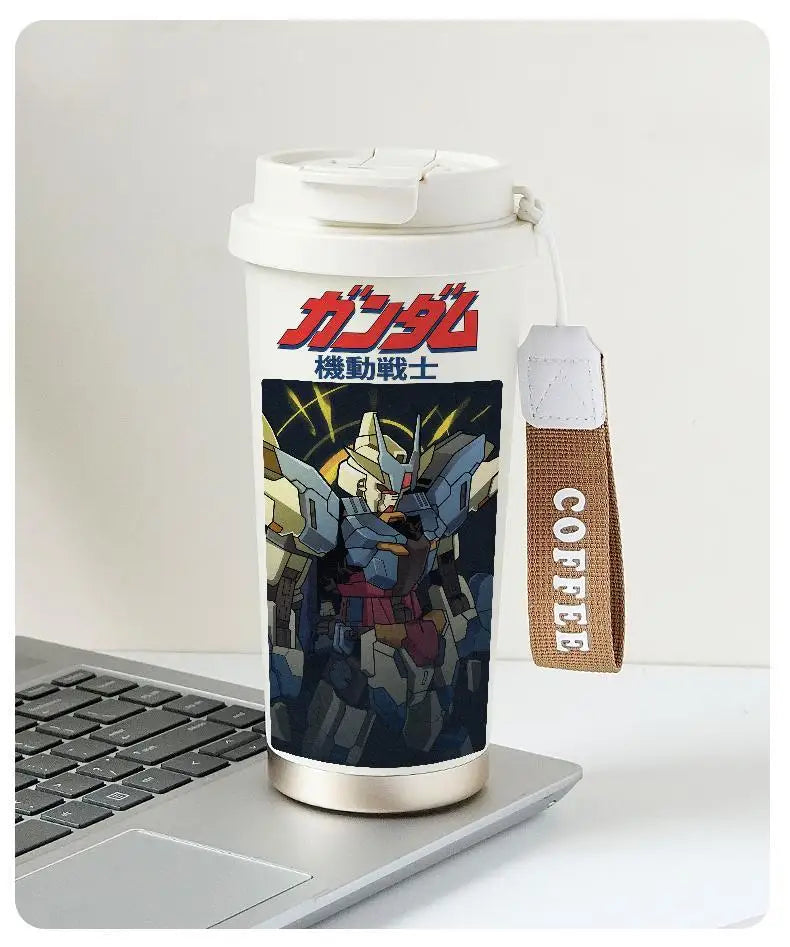 Mobile Suit Gundam Thermos Cup Student Personalized Trendy Water Cup Anime Childlike Stainless Steel Coffee Cup Christmas Gift