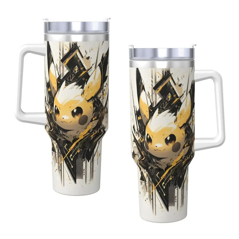 Pokémon Stainless Steel Tumbler | Insulated Water Bottle | Anime Cartoon Print | Cold Drinks & Coffee | Customizable Travel Mug