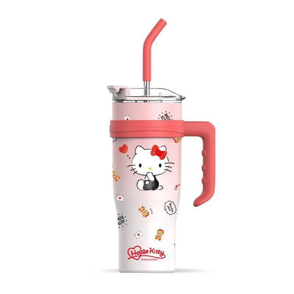 Sanrio Water Bottle 1200ml, Cute Hello Kitty Kuromi Cinnamoroll Melody Stainless Steel Insulated Tumbler with Straw, Gift Idea, Stanley Tumbler Style