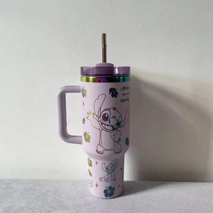 MINISO Stitch Tumbler, side view highlighting insulation.