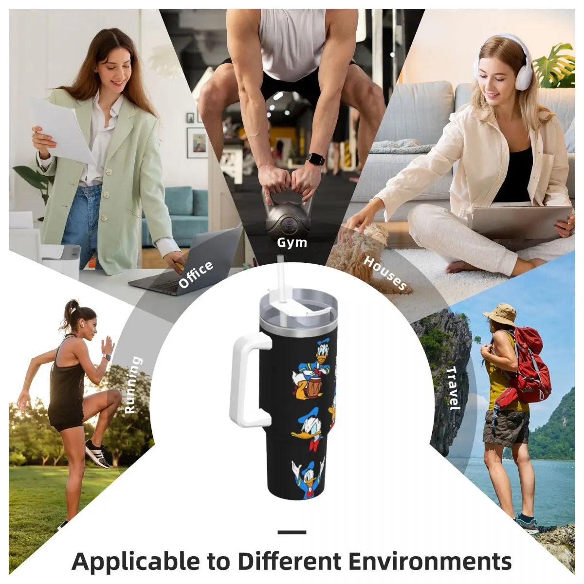 MINISO Donald Duck Tumbler -Durable BPA-Free Tritan Material -This emphasizes the material and its benefits (BPA-free, durable), appealing to health-conscious buyers.