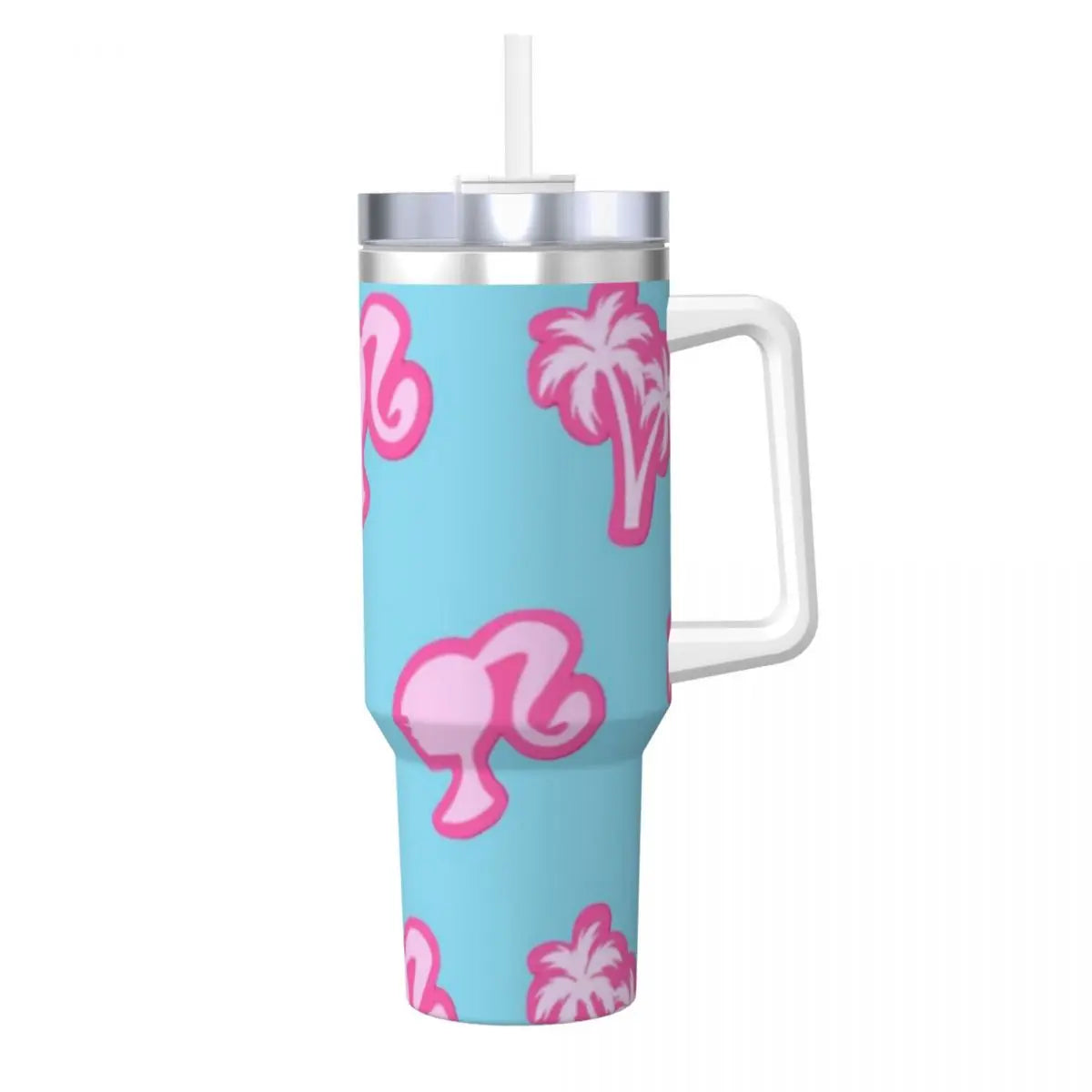 Barbie 40oz Tumbler, Pink, Handle & Straw