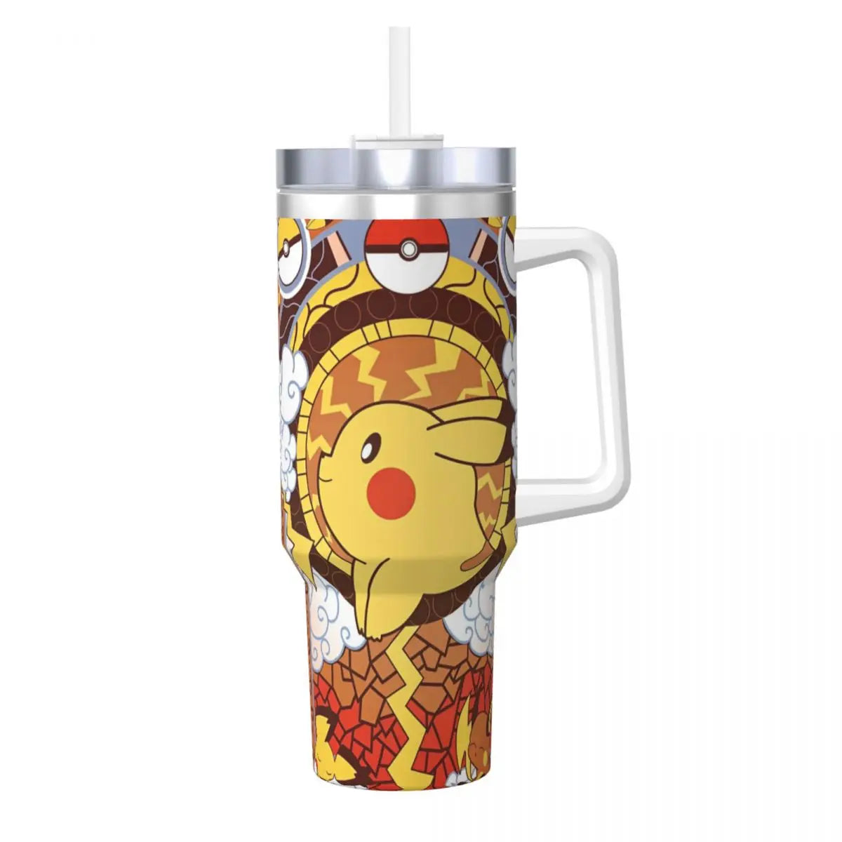 Pokémon Stainless Steel Tumbler | Insulated Water Bottle | Anime Cartoon Print | Cold Drinks & Coffee | Customizable Travel Mug