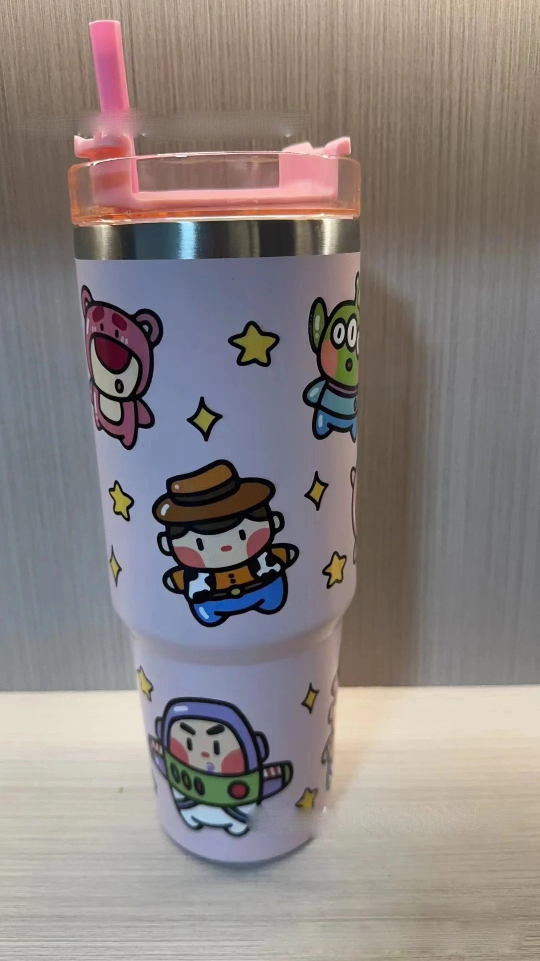 MINISO Sanrio Kuromi thermos, authentic, compact, fits car cup holders, perfect gift for fans 14+.