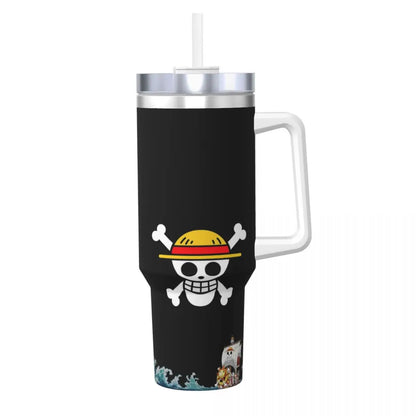 Stanley Tumbler Anime One Piece Inspired, Leakproof Stainless Steel Coffee Mug, Custom DIY Driving Car Mug - Owala Tumbler Alternative